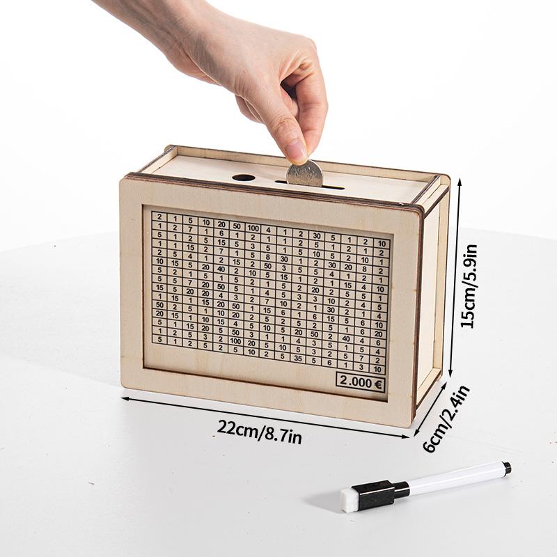 1000/2000/3000/5000/10000 Деревянный Сберегательный Ящик Копилка Сделай Сам Копилка С Целью Сбережения Ящик Для Хранения Денег Деревянные Изделия Ручной Работы