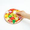 Kids Pizza Cutting Toy Wooden Pizza Set Pretend Play Kitchen Accessories Play Food Toy Gifts For Boys Girls