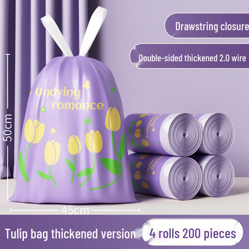 Одноразовые Сверхбольшие Мешки для Мусора без Разрывов со Шнурком и Контролем Запаха