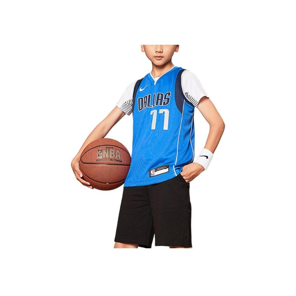 Nike NBA Youth Printed Quick-Dry Basketball Jersey Dallas Mavericks Doncic 77 Kids Jersey Blue DR0866-480