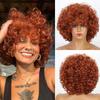 Оранжевый Красный Коричневый Вьющиеся волосы Парик Короткий парик Афро-парик Жен. Синтетический парик 14 дюймов для Повседневная одежда для вечеринок