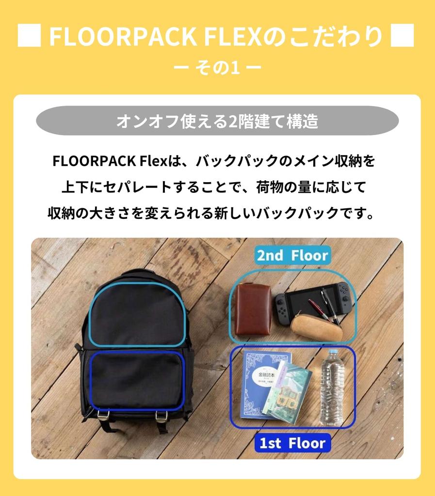 FLOORPACK Flex Rucksack Camera Bag Business Lightweight Nylon [drip] 2-story
