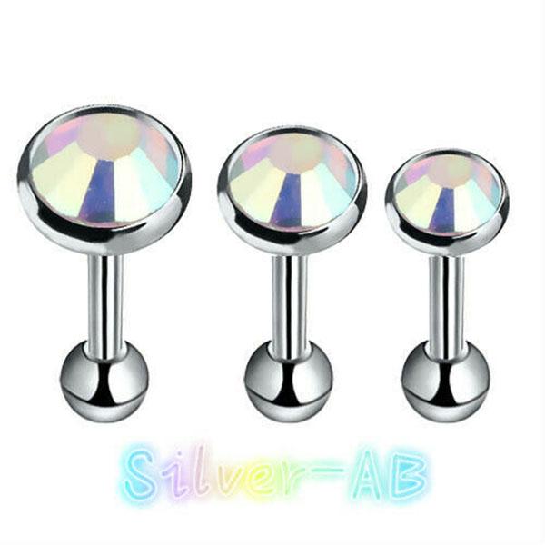 Пирсинг штанга для уха с драгоценными камнями 3 штуки