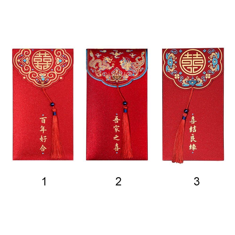 10 шт. Свадебные Праздник Весны Хунбао Денежные Конверты Счастливые Деньги Китайский Красный Конверт Денежные Конверты