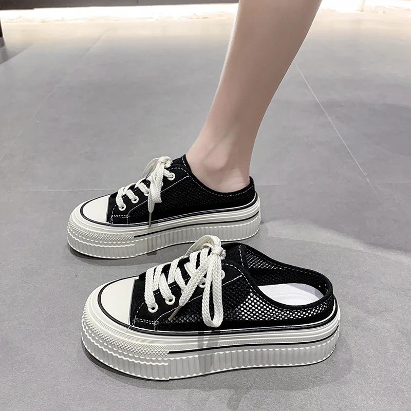 Мода 2024 Новые тапочки для женщин Летние женские повязки на голову со шнуровкой на толстой подошве Повседневные тапочки для женщин