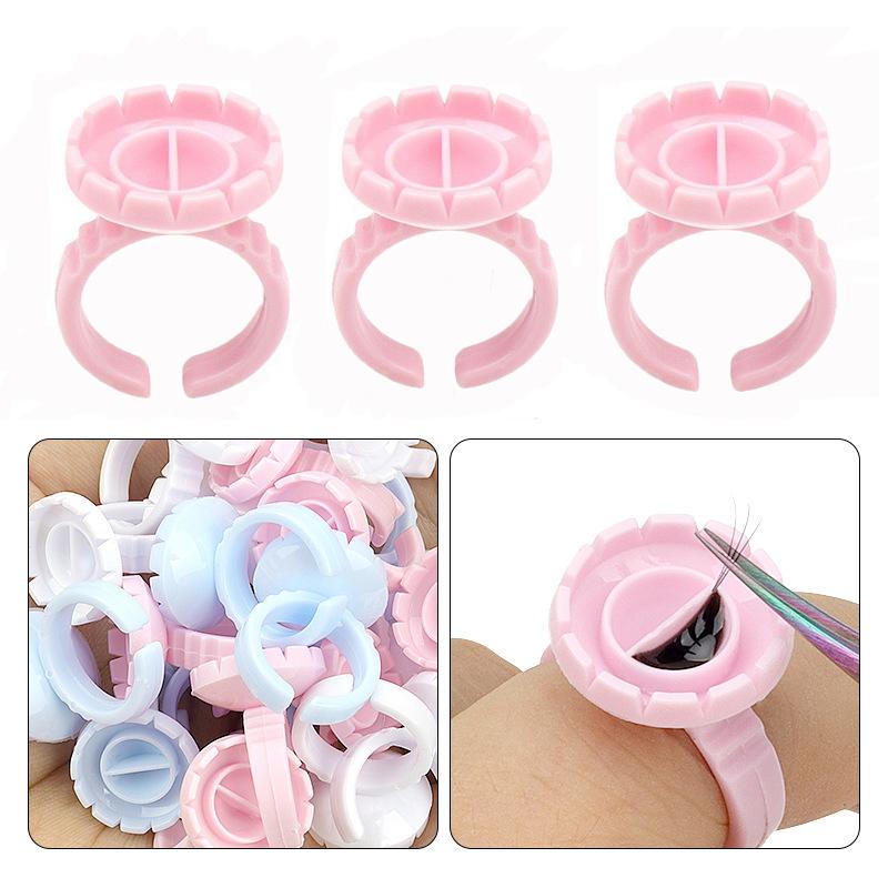 50/100Pcs Disposable Eyelash Glue Fan Cup Tattoo Pigment Eyelash Extension Tools Lash Supplies