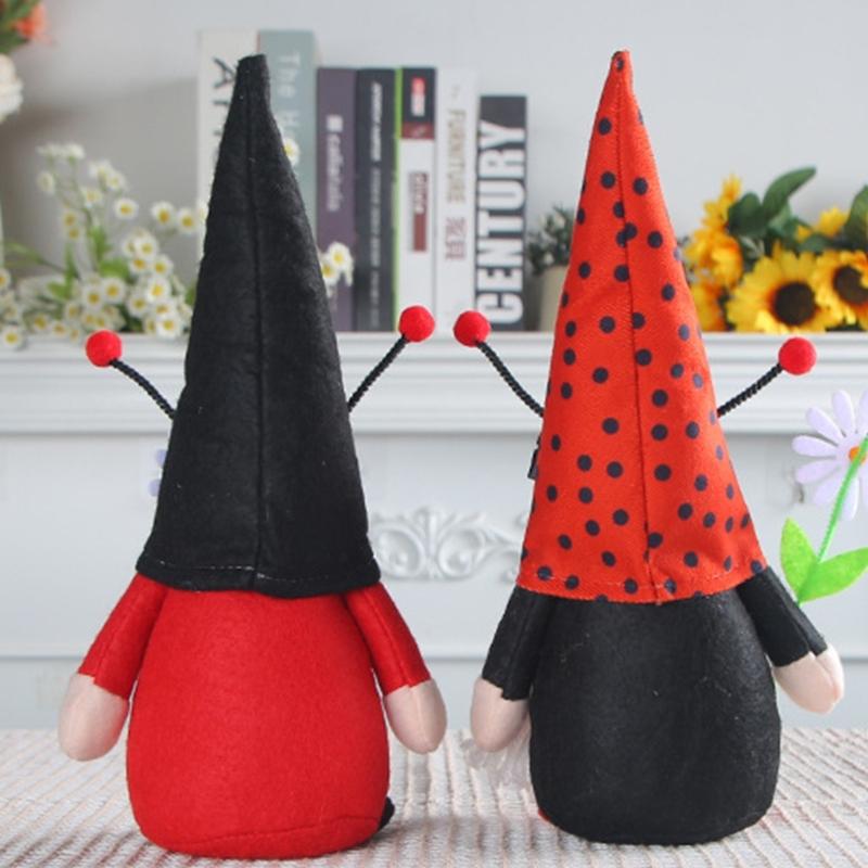Ladybug Gnomes Tomtes Nisse Swedish Dwarfs Faceless Doll for Halloween Kitchen