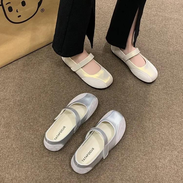 2024 Обувь для женщин 2024 Балетки с закрытым носком Повседневные женские кроссовки Мягкая женская обувь Круглый носок Разноцветные новые балетки