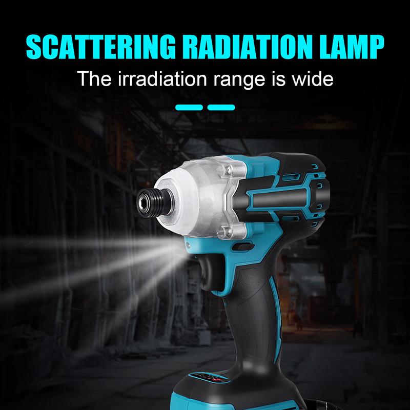 Бесщеточный электрический ударный гайковерт 520 Нм. Аккумуляторный ударный гайковерт со светодиодной подсветкой, совместимый с аккумуляторными электроинструментами Makita 18 В.