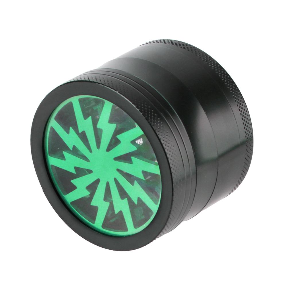 Manual Grinder Latest Lightning-Shaped Spice Cutter Transparent Aluminum Alloy 63MM 4-layer