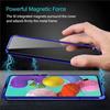 Case for Samsung Galaxy A12, Magnetic Adsorption Bumper Case 360 Degrees Protection Transparent Tempered Glass Cover - Blue