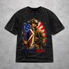 Retro Women Men 17762026 Patriotic Soldier Tee Shirt Oversize Washed T Shirts Outfits