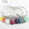 Fashion Monogram Blanks Charm Enamel Flat Round Disc Bangle Bracelet Adjustable