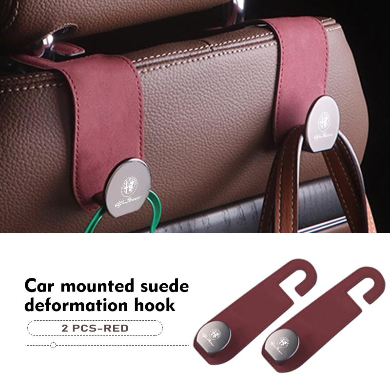 WTOM1 Car Seat Headrest Hook Wallet Storage Holder Auto Accessories For Alfa Romeo GT Stelvio F1 Brera Volante Tonale Gloria Disco