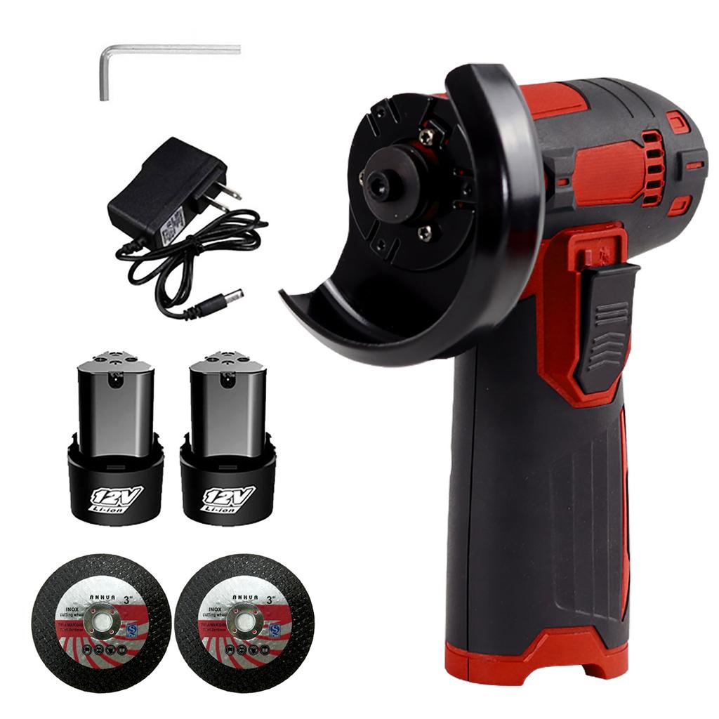 Комплект аккумуляторной угловой шлифовальной машины с щеткой, 12 В, шлифовальный диск 3 дюйма, 76 мм, легкая угловая шлифовальная машина с