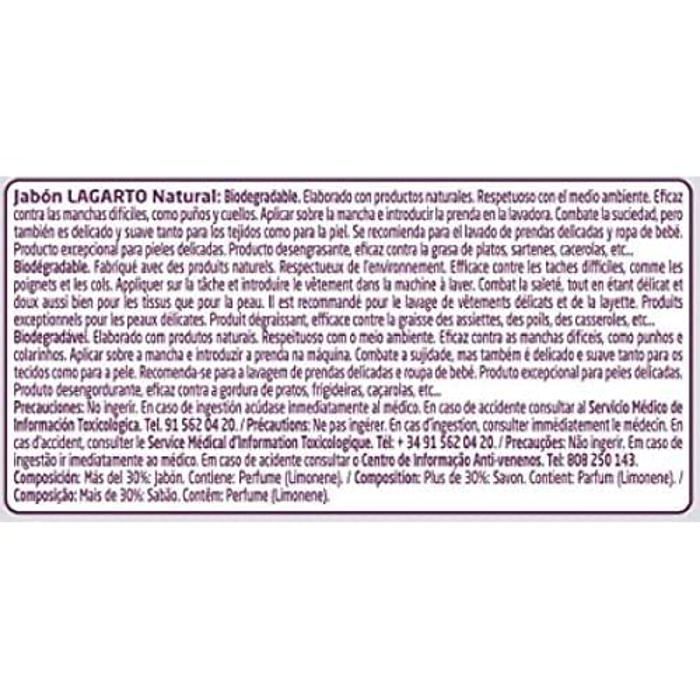 Savon - LAGARTO - Pastille Naturel - Pack de 3 - 200 g chacun - Mixte