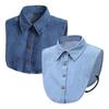 Denim Women's Shirt Fake Collar Classic Denim Shirt Collar Detachable Versatile Autumn Winter Sweaters Decor Collars Accessories