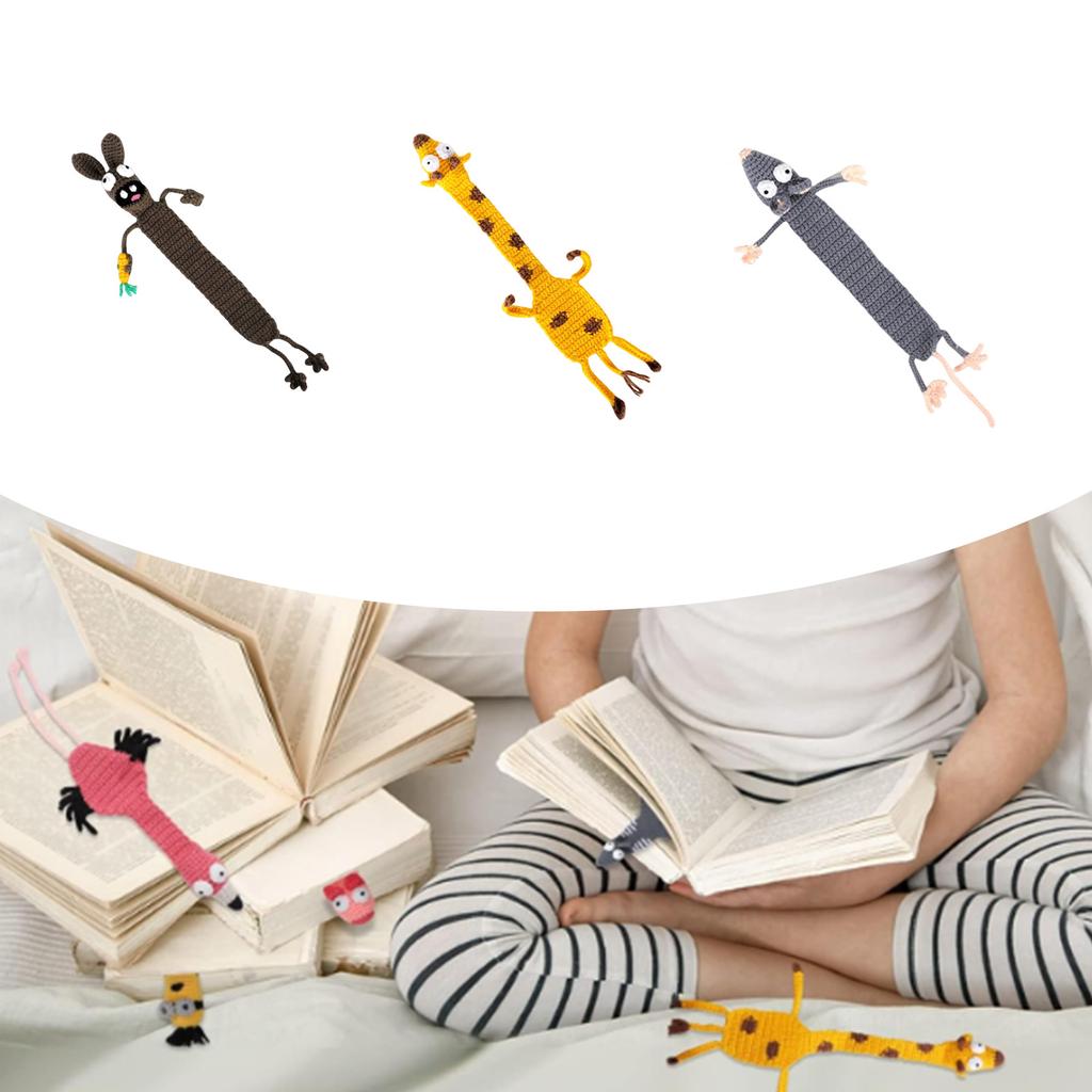 Вязаные крючком закладки с животными, вязаные вручную закладки, рождественские чулки, подарок для чтения ребенку, студенту, любителю книг