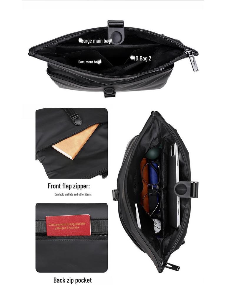 Мужской кожаный минималистичный скандинавский портфель кроссбоди – модная сумка через плечо для деловых поездок