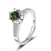 Bague Ringen Real 1ct Round VVS D Moissanite Diamond Ring For Women S925 Sterling Silver Jewelry Six Claw Opening Adjustable Rings
