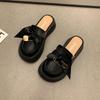 Fashion Baotou Slippers Womens Summer 2025 New Thick-Soled Big Head Bow Muller Sandals Fashion Trend Casual Womens Shoes