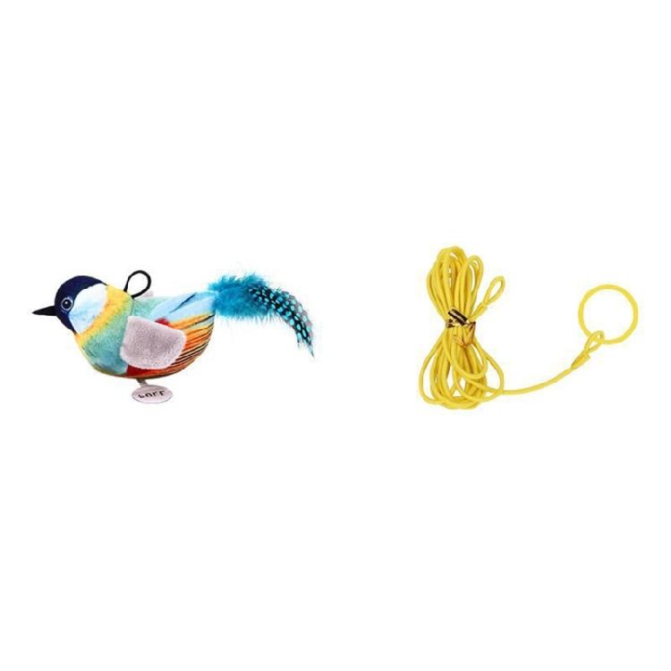 Игрушка для кошек с перьями и реалистичным звуком птицы, Игрушка с кошачьей мятой для снятия скуки в помещении, Игрушка для физических упражнений для снижения стресса у кошек