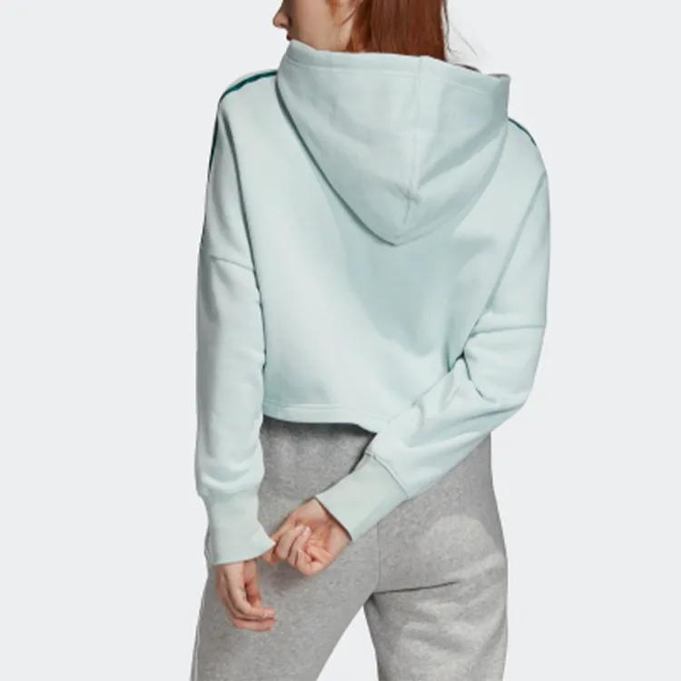 Adidas Originals Sweatshirts Women's Steam Green Hooded Moderate Regular (Unisex) Sweatshirts EJ9344
