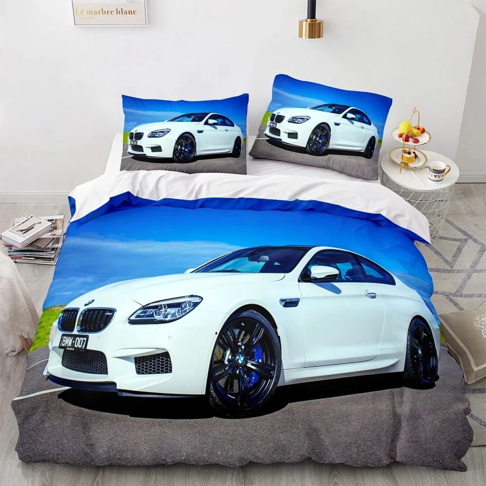Комплект постельного белья Sports Car Racing Single Twin Full Queen King Size SUV Truck Bed Set Aldult Kid Bedroom Duvetcover Sets Men Boy Gift