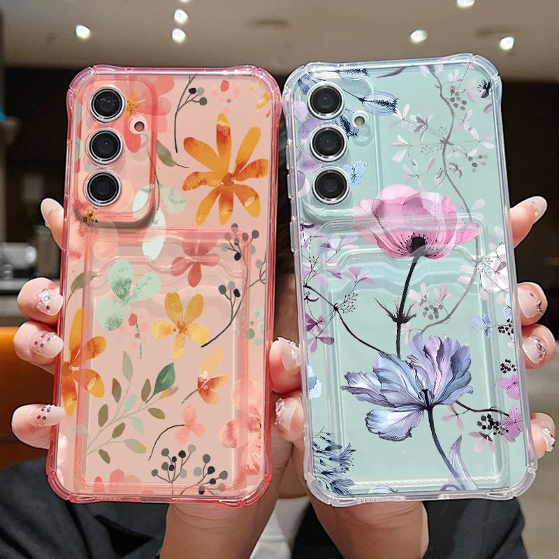 Белые Ромашки Цветочный Чехол Для Samsung A18 A57 A37 A27 A17 A56 A36 A26 A16 A55 A54 5G S21 FE S22 S23 S24 S25 Plus S26 Ultra Чехол-Кошелек с Держателем для Карт