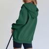 Women's Casual Fashion Solid Color Long Sleeved Zippered Hooded Sweatshirt