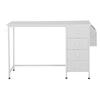 VEVOR Computer Desk with Fabric Drawers, 120 cm Reversible Study Work Writing Desk for Modern Home Office Bedroom