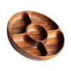 Round Divided Servings Tray Wood Nut Holder Serving Dishes Dried Fruit Tray Appetizers Tray Dish Platters Easy To Clean
