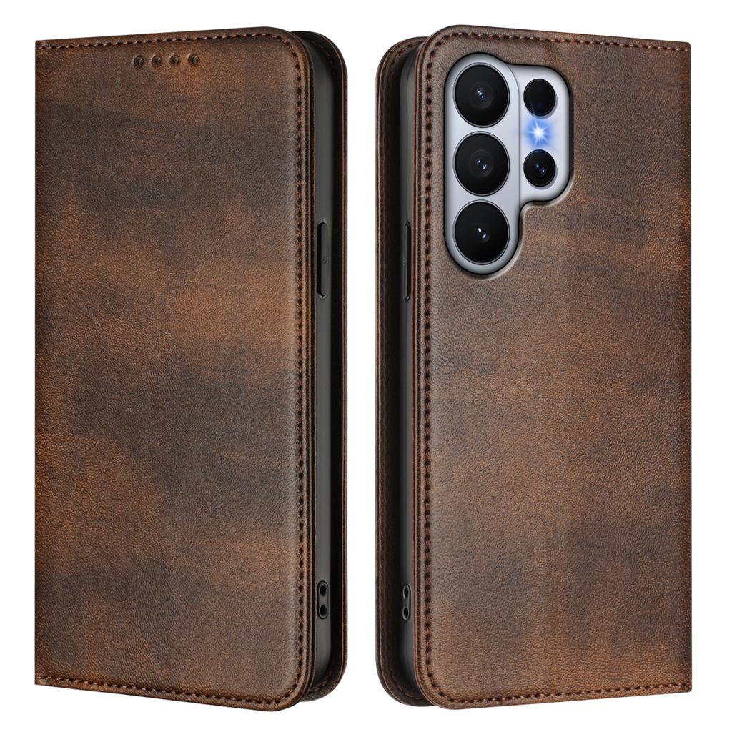 For Samsung Galaxy S26 Ultra Wallet Cases Retro Texture RFID Blocking Leather Phone Cover