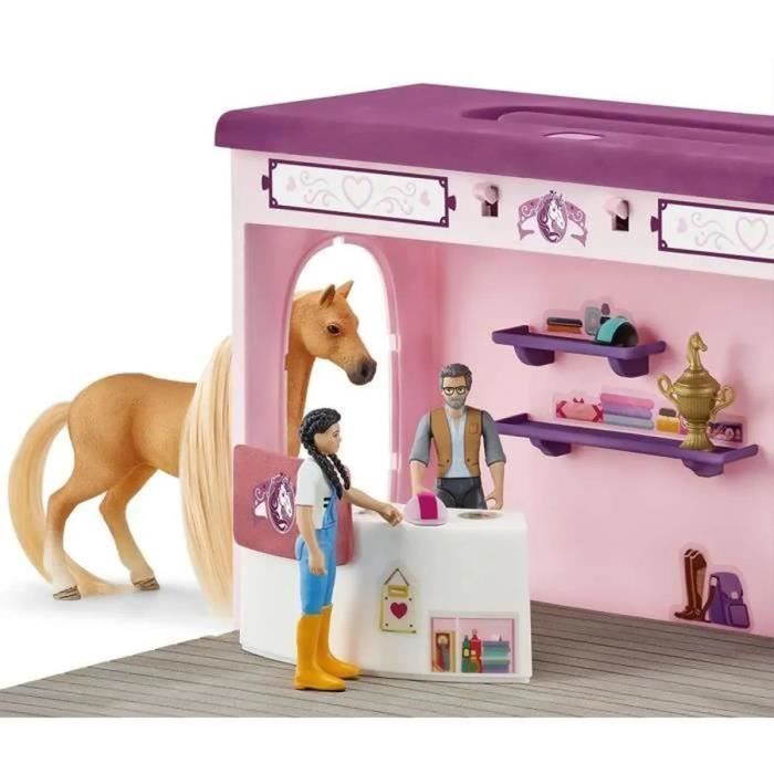 Boutique Éphémère Sofia's Beauties - Écurie Schleich Malette de coiffage avec Accessoires de Pansage et Figurines Chevaux - Set de