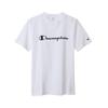 Champion Classic Script Logo Print Short Crew USA Rubber Size S T-Shirt, Sleeve, Neck, 100% Cotton, Print, Basic, Men's, White, (C3-S301)