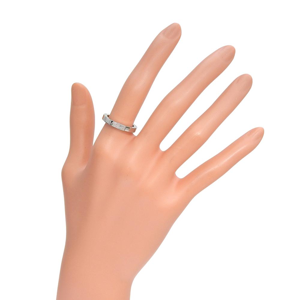 CARTIER Lanieres Ring K18 white gold #6.6(US Size) 6.5g Women Used