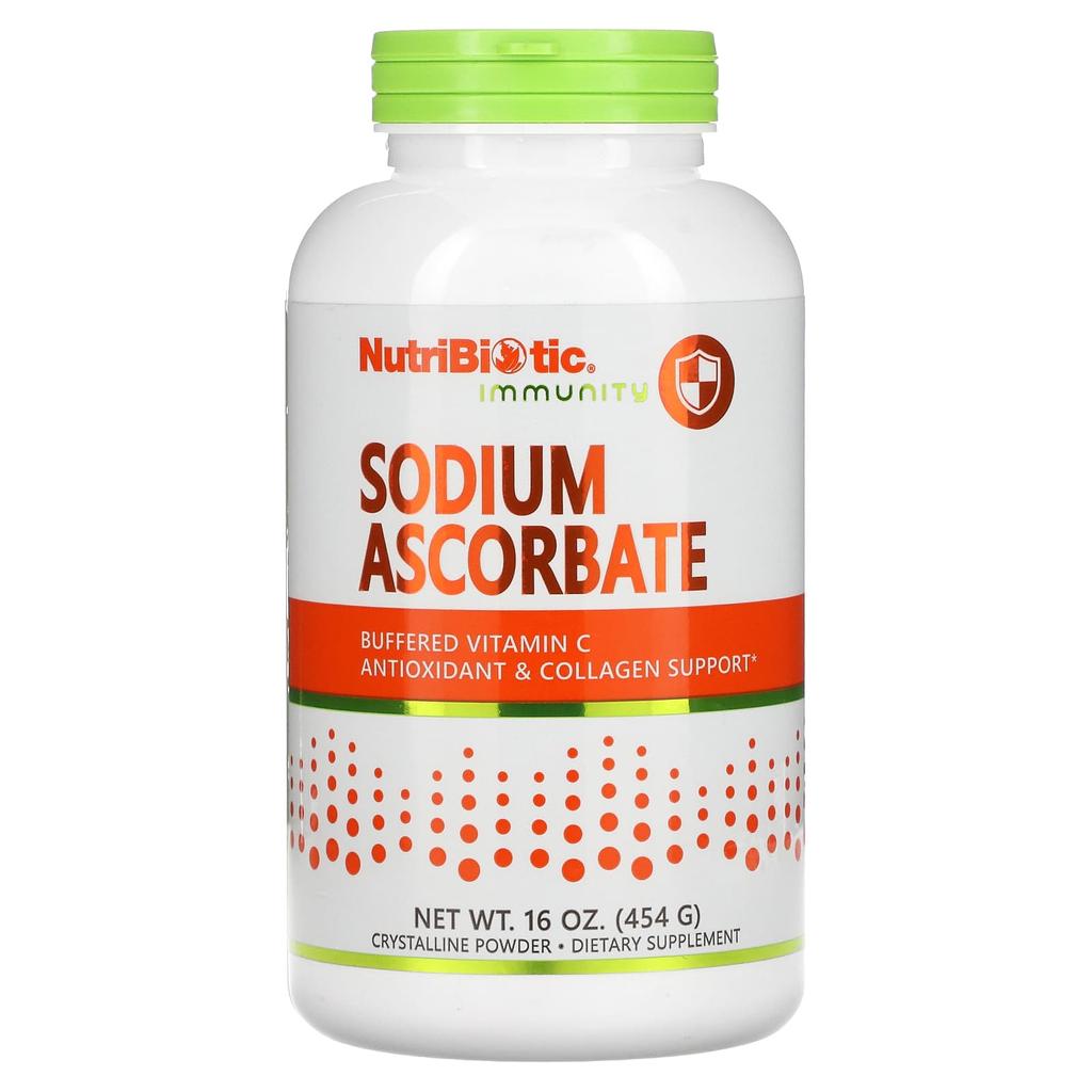 NutriBiotic, Иммунитет, Аскорбат натрия, Кристаллический порошок, 16 унций (454 г)