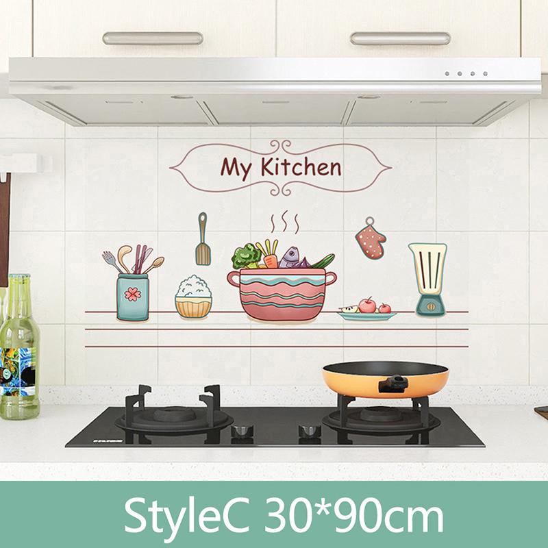 30*90см 60*90см Кухня Маслостойкая Наклейка Самоклеящиеся Водонепроницаемые Обои