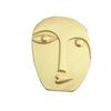 New Abstract Matt Gold Face Brooch Vintage Coat Pin Suit Accessories Women And Men Jewelry