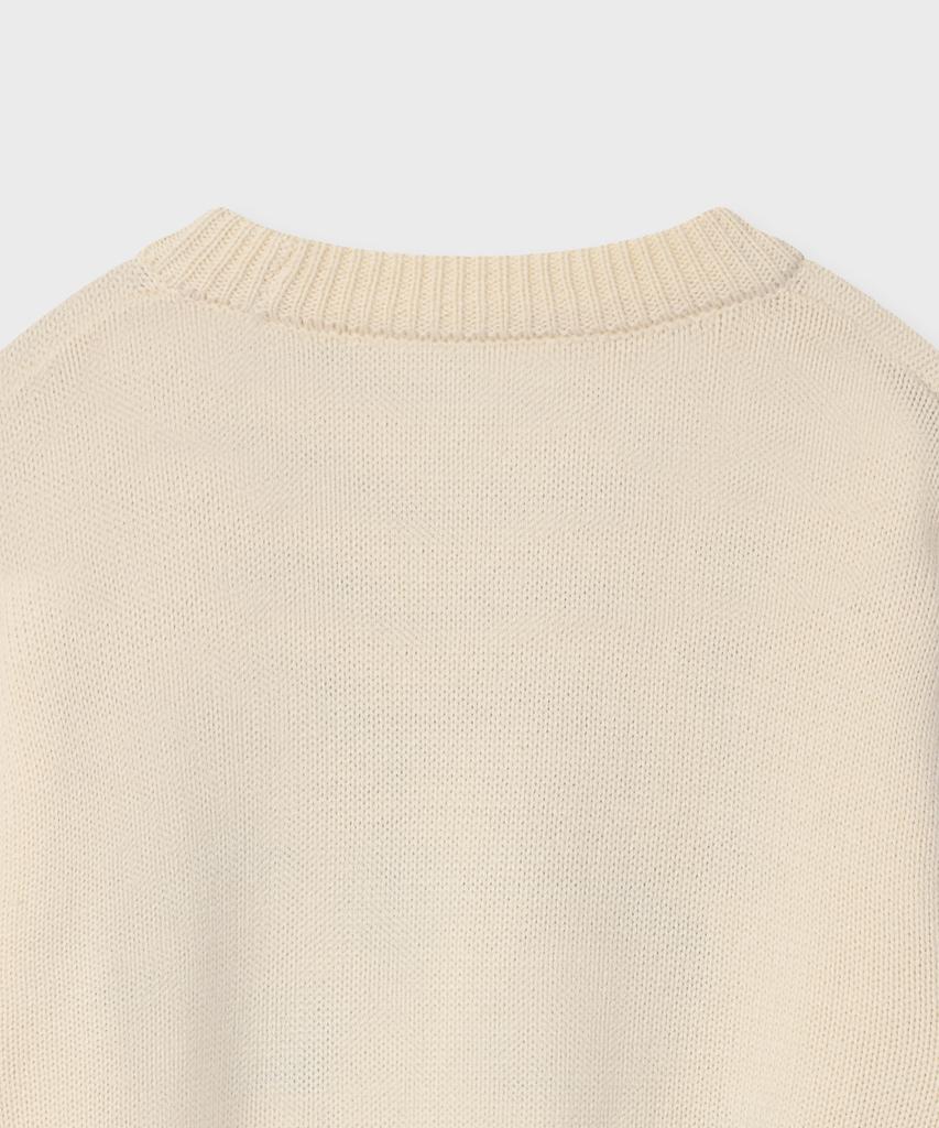 FALLETT Drawing Flower Knit Ivory