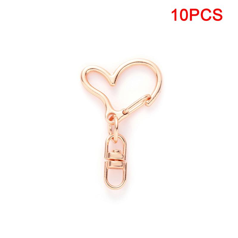 10 шт. брелок для ключей в форме сердца, брелок для ключей, аксессуары для самостоятельного изготовления, карабин