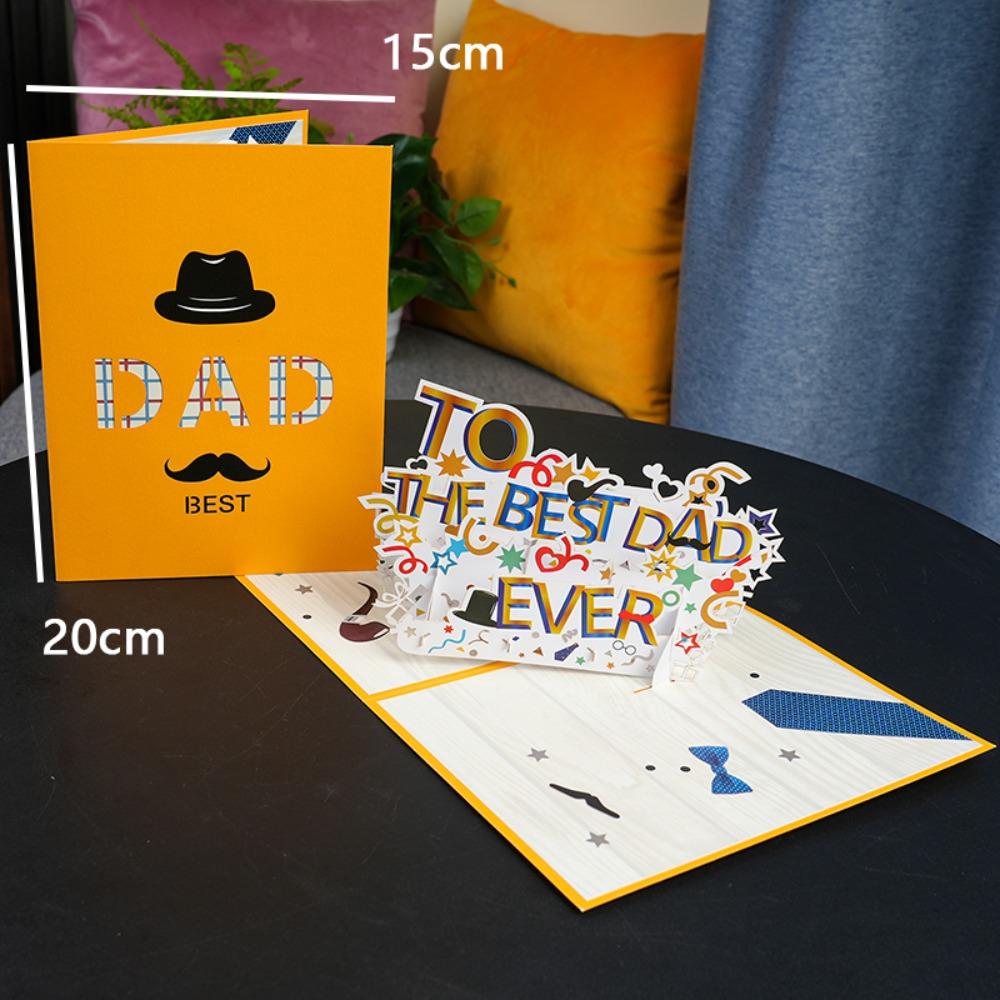 Birthday Pop-Up For Dad Handmade Gift Greeting Card Happy Fathers Day Card 3D Stereo