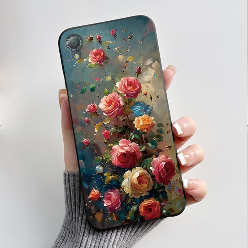 For Asus Zenfone Live (L1) ZA550KL Case Soft Silicone Black Shell Cover Funda Cute Flower Cartoon Printing Phone Casing Capa