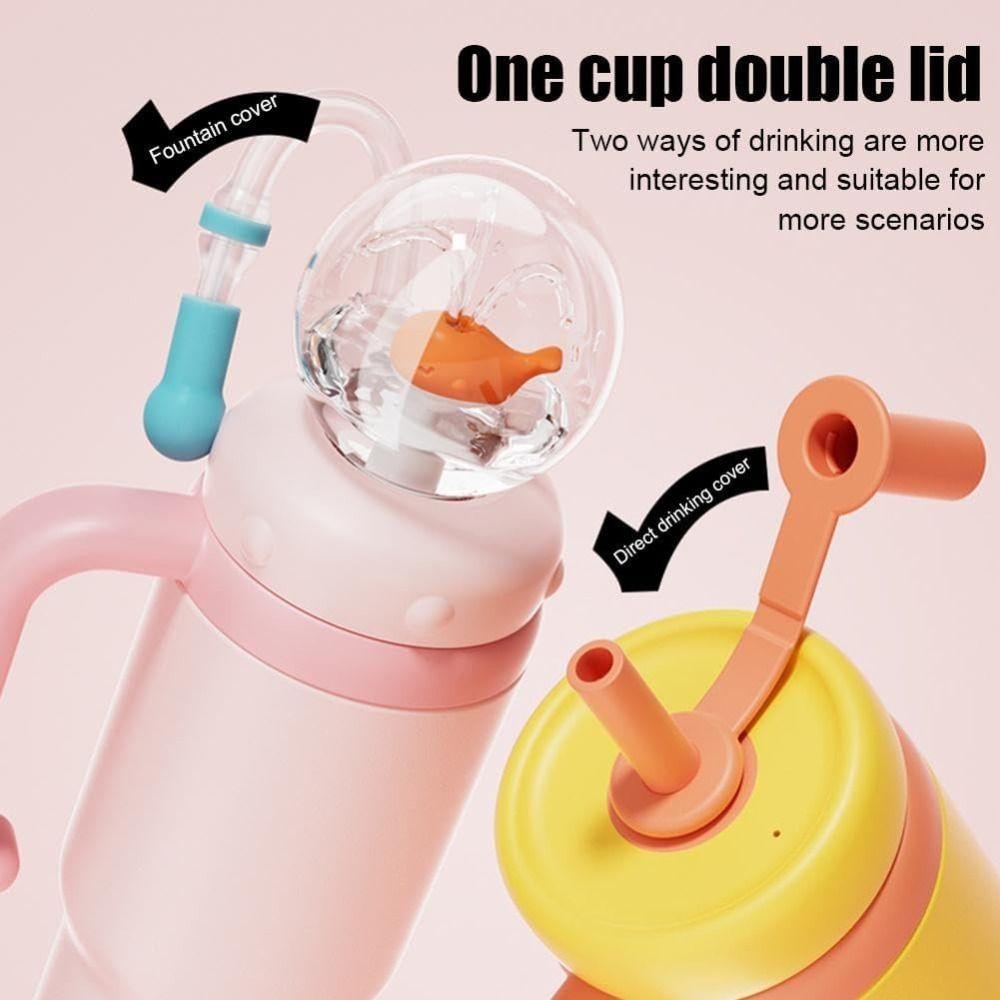 Double Drinking Lid Insulated Water Bottle Leak Proof Whale Cup Creative Gift Drinking Cup