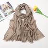 Solid Color Linen Scarf for Women  Spring and Summer New Cotton Candy Monochrome Warm Gauze Scarf Travel Sunscreen Shawl