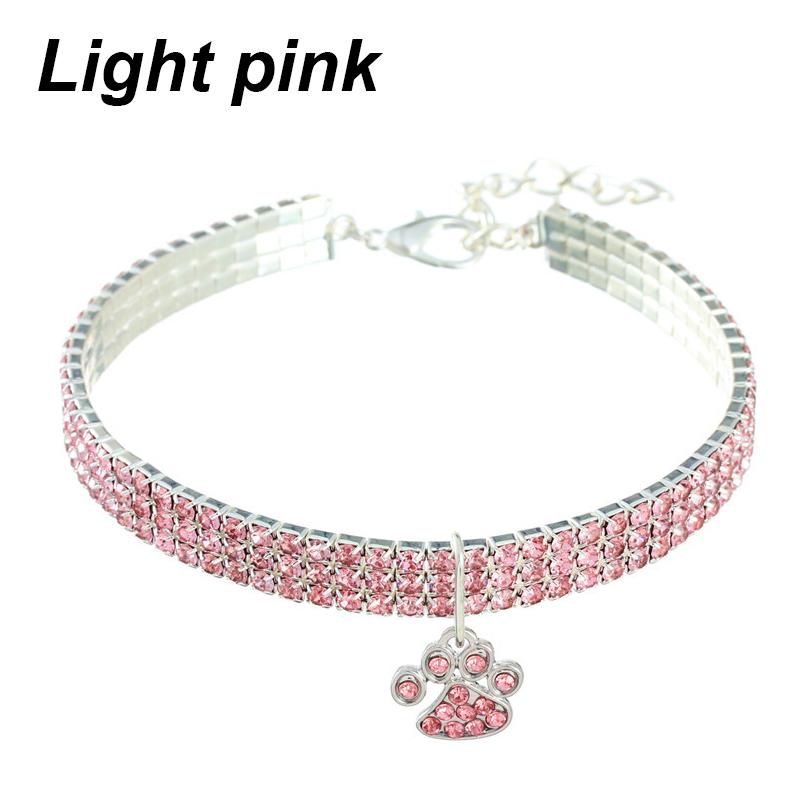 Pet Collar with Diamonds Adjustable Crystal Diamond Elastic Bone Pendant Cats Dogs Pet Collier Collar Dress Up Dog Accessories