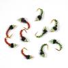 10pcs Midge Nymph Fly Green Red Fly Fishing Bait Lures Hegene / # 14 Gold Color Hook