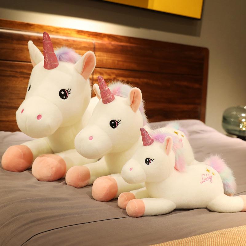 Girl Heart Lying Unicorn Doll Plush Toy Pink Unicorn Doll Children Accompany Soothing Doll