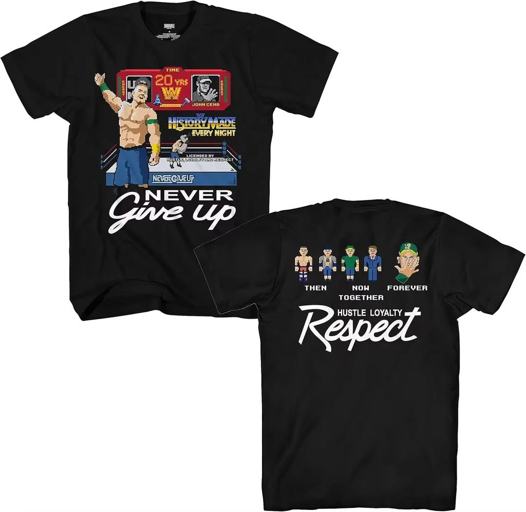 Новая футболка John Cena Then Now Forever 8 Bit для взрослых Мужская Женская Хлопковые Футболки Футболки с Круглым Вырезом Одежда с Принтом Дышащая Футболка