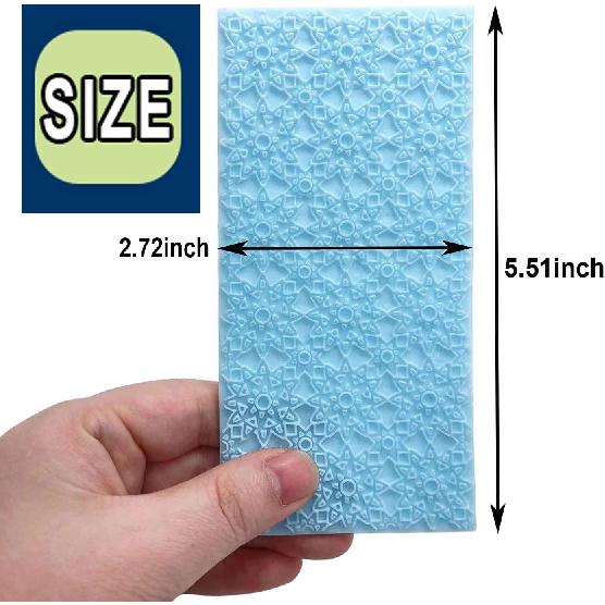 Набор из 6 текстурных ковриков для мастики Набор форм для украшения торта - Рельефный дизайн с текстурой древесной коры/Цветы/Брусчатка Инструмент для декора Sugarcraft для шоколада